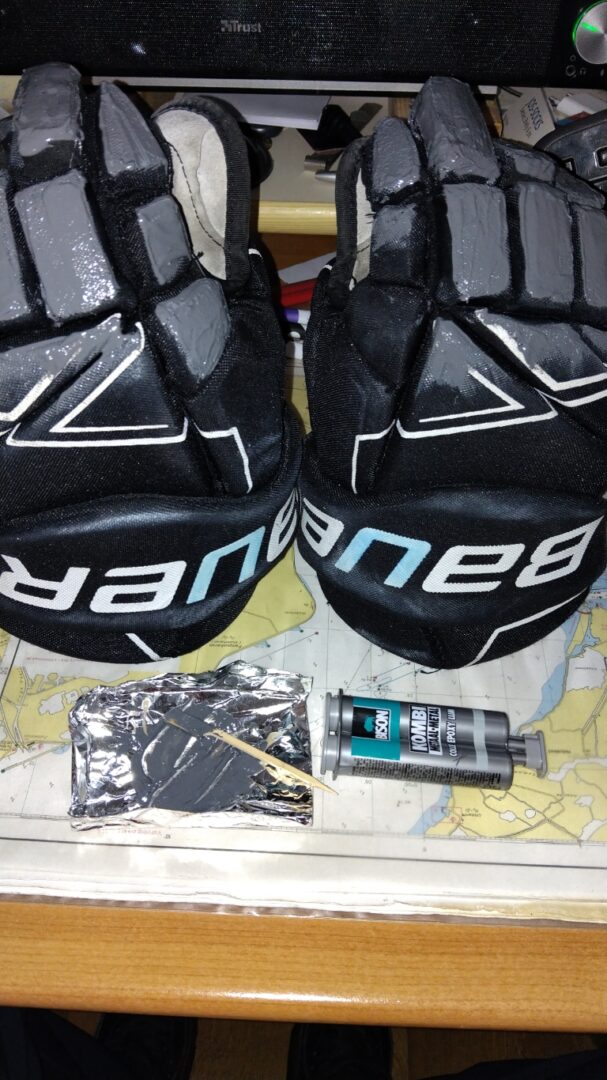 Reparatie para ijshockeyhandschoenen